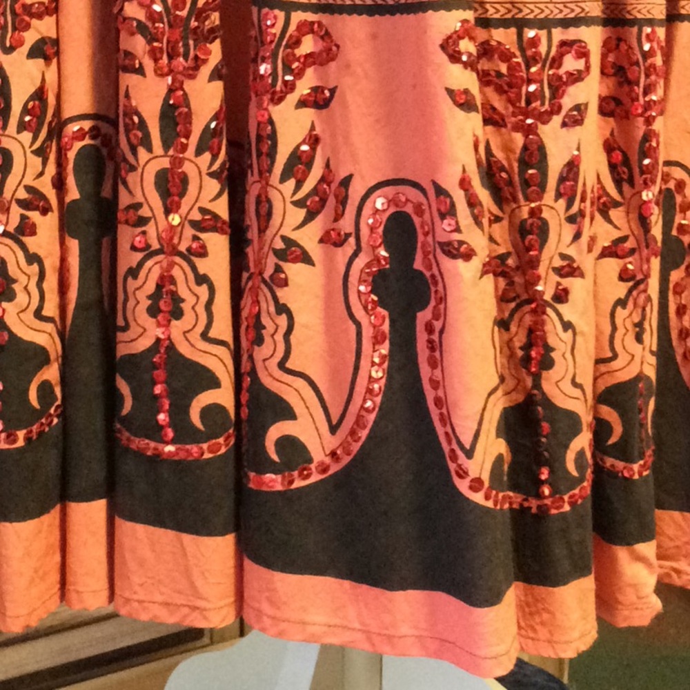 Vintage Zashi Bohemian Print Skirt with Sequins - Picture 2 of 7